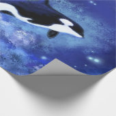 Killer Whale op Full Moon Wrapping Paper Cadeaupapier (Hoek)