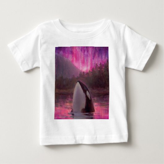 Killer Whale Orca en Pink/Magenta Northern Lights (Voorkant)