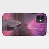 Killer Whale Orca en Pink/Magenta Northern Lights Case-Mate iPhone Case (Achterkant (horizontaal))