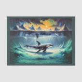 Killer Whale (Orca) in een onderwaterwereld Tissuepapier (Voorkant)