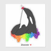 Killer Whale Orca Rainbow Sticker (Vel)