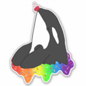 Killer Whale Orca Rainbow Sticker (Voorkant)