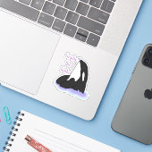 Killer Whale Orca Sticker (Laptop met iPhone)
