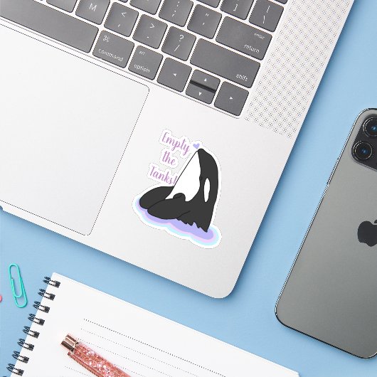 Killer Whale Orca Sticker (Laptop met iPhone)