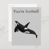 Killer Whale, Orcinus Orca Uitnodiging Briefkaart (Voorkant / Achterkant)