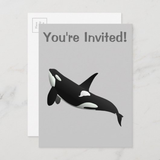 Killer Whale, Orcinus Orca Uitnodiging Briefkaart (Voorkant / Achterkant)