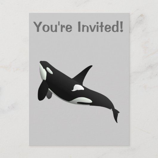 Killer Whale, Orcinus Orca Uitnodiging Briefkaart (Voorkant)