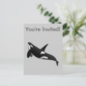 Killer Whale, Orcinus Orca Uitnodiging Briefkaart (Staand voorkant)