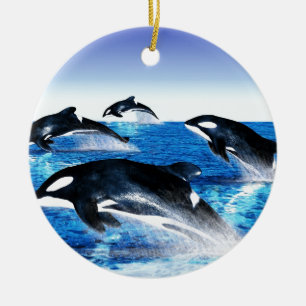 Killer Whale Pod Keramisch Ornament