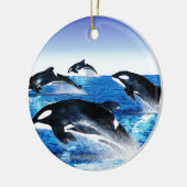 Killer Whale Pod Keramisch Ornament (Links)