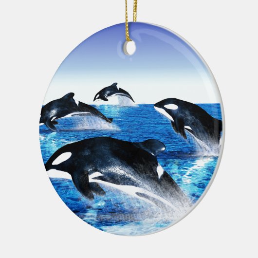 Killer Whale Pod Keramisch Ornament (Links)