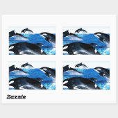 Killer Whale Pod Rechthoekige Sticker (Vel)
