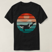 Killer whale retro sunset t-shirt (Design voorkant)