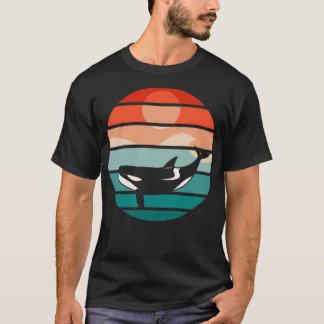 Killer whale retro sunset t-shirt