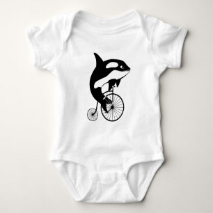 Killer Whale Rider over Penny Farthing Bike Romper