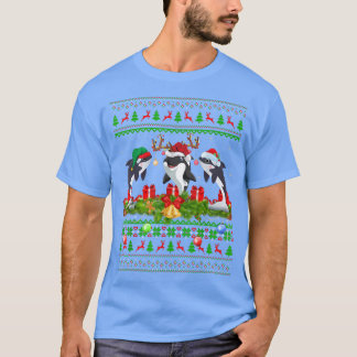 Killer Whale Xmas-verlichting voor de kerstman T-shirt