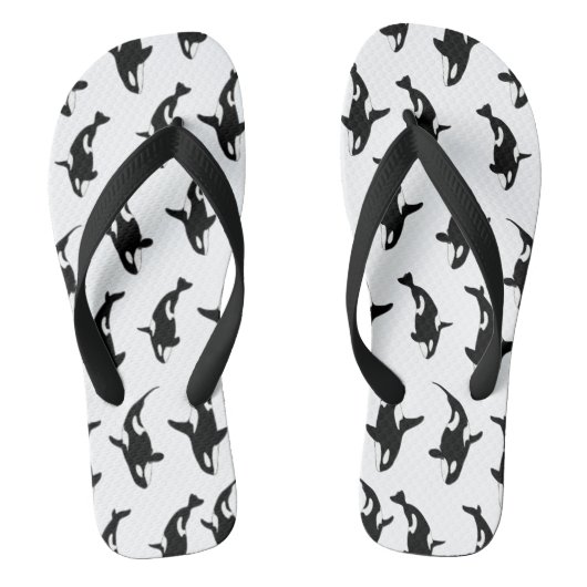 Killer Whale Zwart-wit Teenslippers (Voetbed)