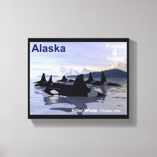 Killer Whales - Alaska Postage Canvas Afdruk
