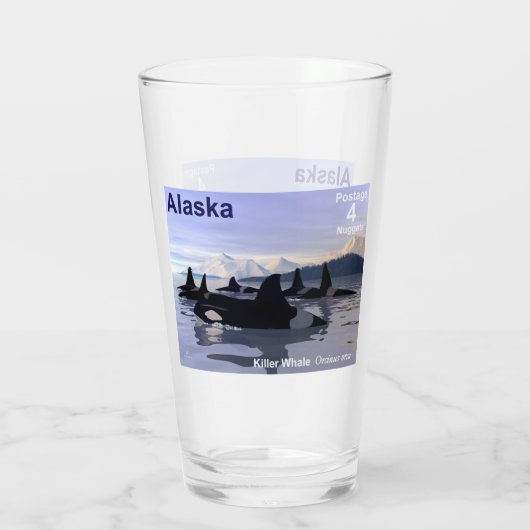 Killer Whales - Alaska Postage Glas (Achterkant)