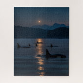 Killer Whales at Night - Orca Jigzaag Puzzle Legpuzzel (Verticaal)
