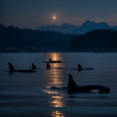 Killer Whales at Night - Orca Jigzaag Puzzle Legpuzzel