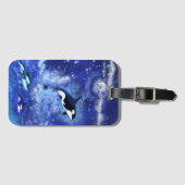 Killer Whales Bagagelabel Blauw Volle Maan (Voorkant (horizontaal))