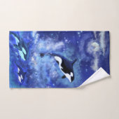 Killer Whales Blauw Volle Maan Badhanddoek Set Bad Handdoek (Handdoek)