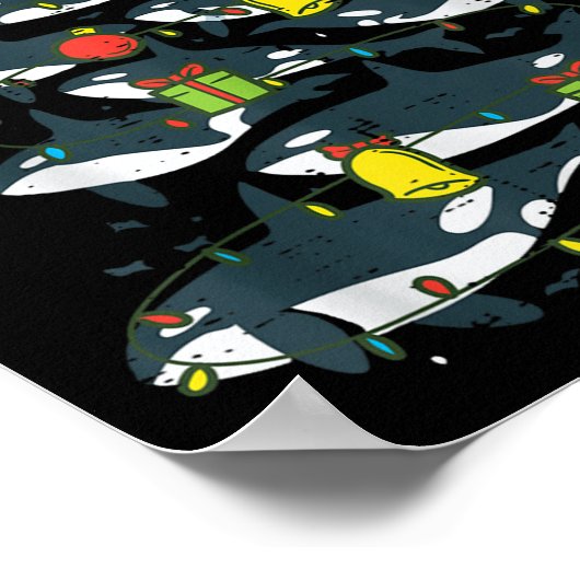 Killer Whales Christmas Tree Xmas Orca Women Men B Poster (Hoek)