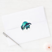 Killer Whales Cool Blue Natuur Illustratie Ronde Sticker (Envelop)