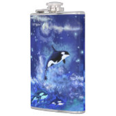 Killer Whales Flask Blue Volle Maan Nacht Heupfles (Links)