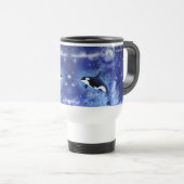 Killer Whales on Blue Full Moon Travel Mug Reisbeker (Voorkant rechts)