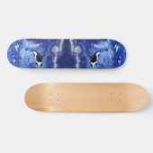 Killer Whales on Full Moon - Art Drager Blue Persoonlijk Skateboard (Horizontaal)