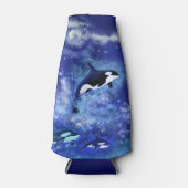 Killer Whales on Full Moon - Art Drawing - Flesjeskoeler (Voorkant)