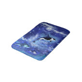 Killer Whales on Full Moon Blue Bath Mat (Gekanteld)
