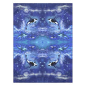 Killer Whales on Full Moon Blue Tablecloth Tafelkleed (Voorkant)