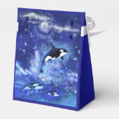 Killer Whales on Full Moon - Kunsttekening Bedankdoosjes (Achterkant)