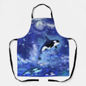 Killer Whales on Full Moon - Kunsttekening Schort (Voorkant)