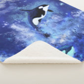 Killer Whales on Full Moon - Kunsttekening Sherpa Deken (3/4)