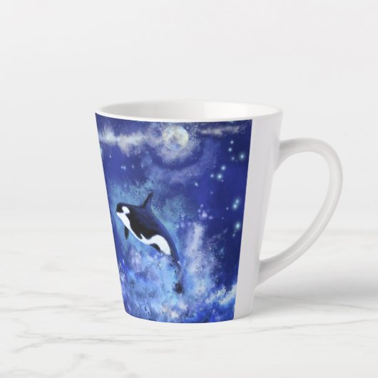 Killer Whales on Full Moon Latte Mok (Rechts)