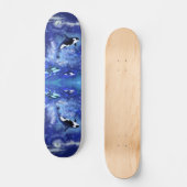 Killer Whales on Full Moon Skateboard - Blauw (Voorkant)