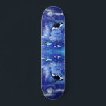 Killer Whales on Full Moon Skateboard - Blauw<br><div class="desc">Killer Whales on Full Moon</div>