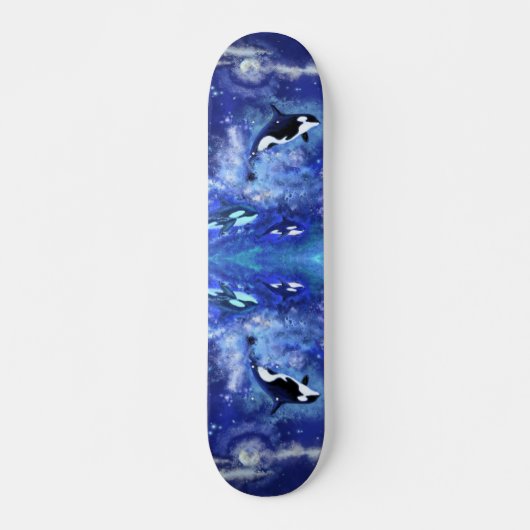 Killer Whales on Full Moon Skateboard - Blauw (Voorkant)