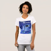 Killer Whales on Full Moon T-Shirt - Schilderen (Voorkant volledig)