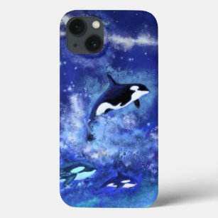 Killer Whales on Full Moon - Tekening Case-Mate iPhone Case