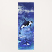 Killer Whales on Full Moon Yoga Mat Blue (Voorkant)