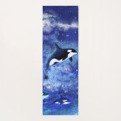 Killer Whales on Full Moon Yoga Mat Blue (Achterkant)
