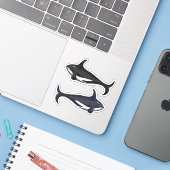 Killer Whales Sticker (Laptop met iPhone)