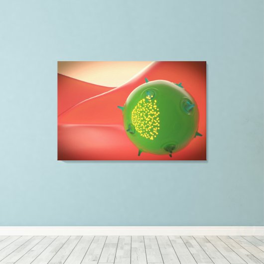 Killercel van het geïnhaleerde immuunsysteem canvas afdruk (Insitu (Houten vloer))