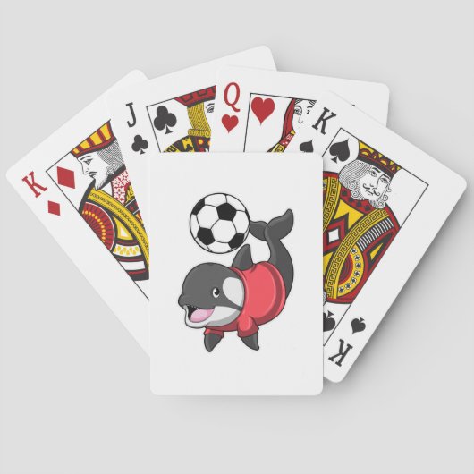 Killerwhale als voetbalspeler met Voetbal Pokerkaarten (Achterkant)