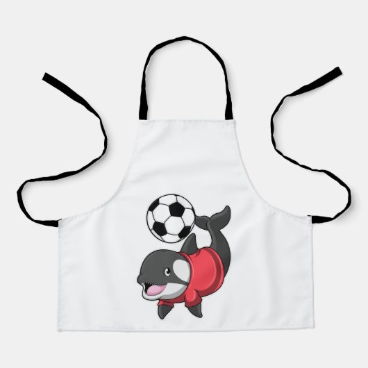 Killerwhale als voetbalspeler met Voetbal Schort (Voorkant)